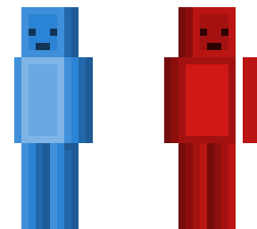 blue and red