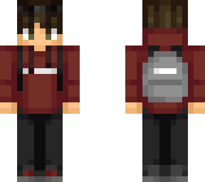 Dazzles (me) - Simple red hoodie with backpack