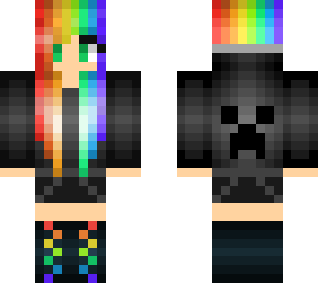 Creeper Hoodie Rainbow Girl