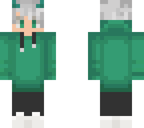 Green Hoodie Boy with Horns